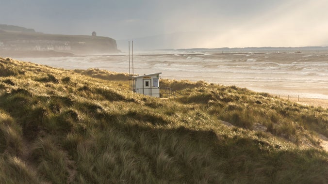 Mussenden Temple seen from Portstewart Strand, County Londonderry
